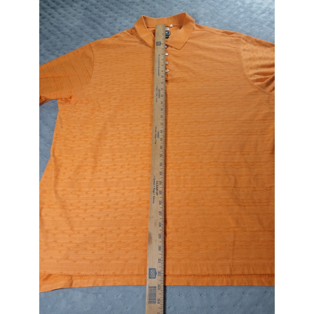 Adidas Climalite Mercerized Golf Polo Shirt Mens 2XL Orange Textured S/S - Picture 4 of 6